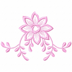 Flowers And Tree Embroidery Design 6
